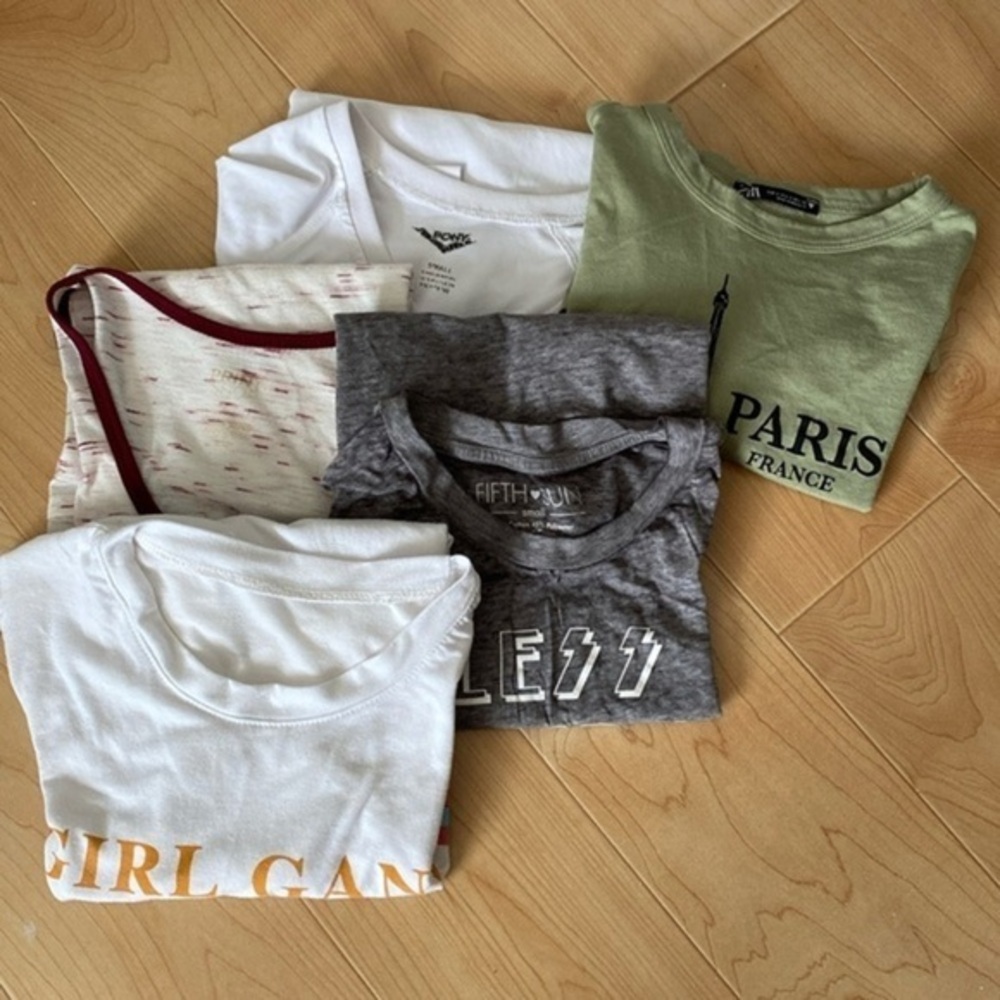 Bundles of shirts